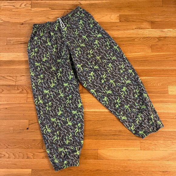 Vintage 80s/90s GECKO Hawaii All-Over Print Drawstring Pants MADE IN USA - XXL - Picture 1 of 3